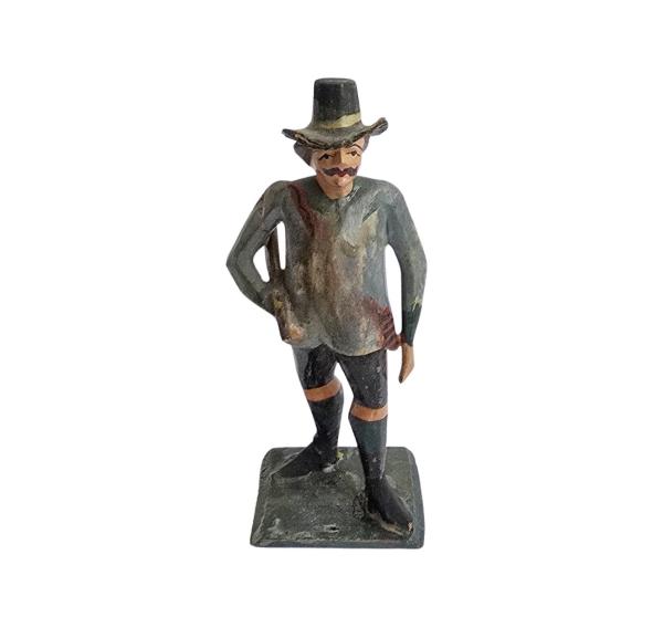 Antike Grulicher Krippenfigur / Jäger um 1900 (10 cm)