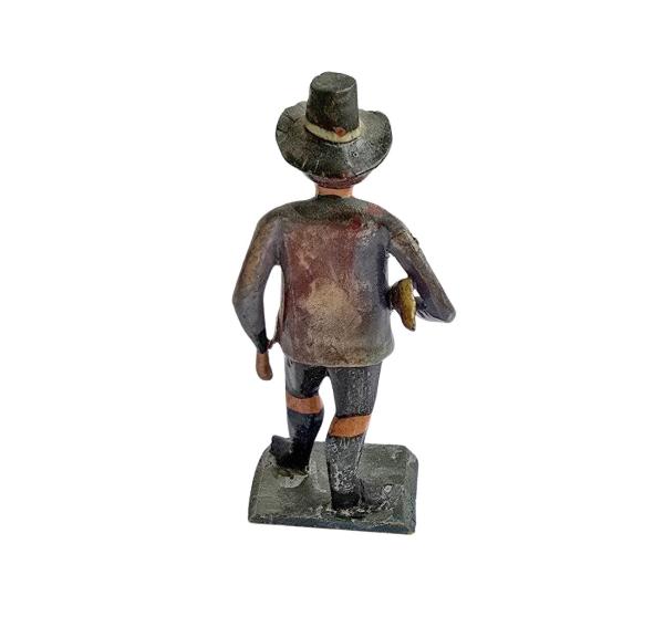 Antike Grulicher Krippenfigur / Jäger um 1900 (10 cm)