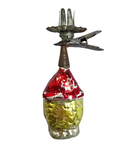 Candle Holder with  blown glass clown, around 1930