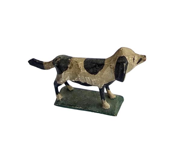 Antike Grulicher Krippenfigur, Hund um 1900