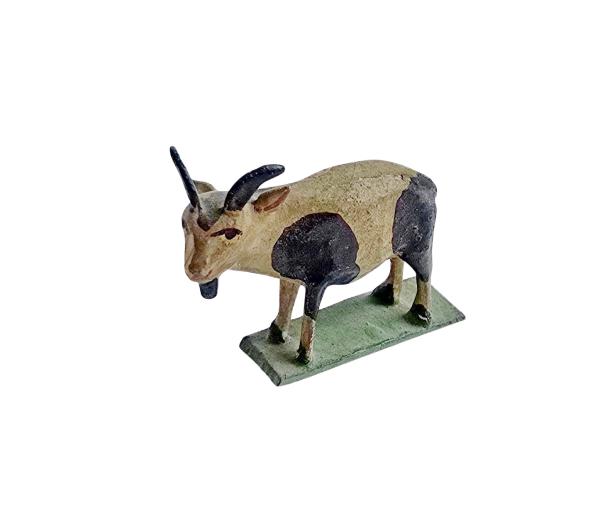 Antike Grulicher Krippenfigur, Ziege um 1900