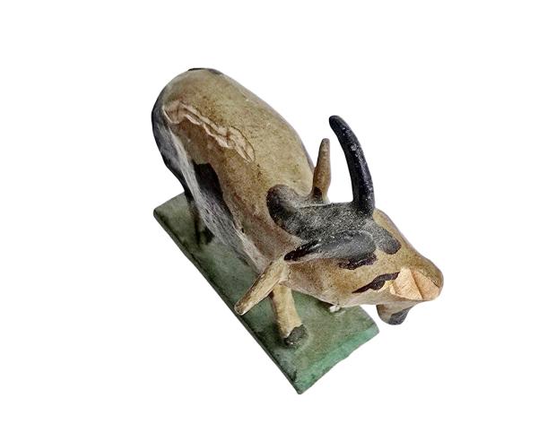 Antike Grulicher Krippenfigur, Ziege um 1900