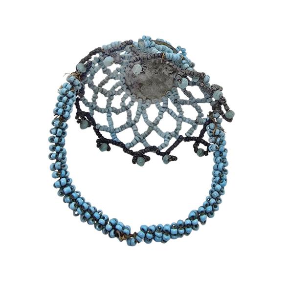 Antique beaded gablonz ornament, basket around 1930