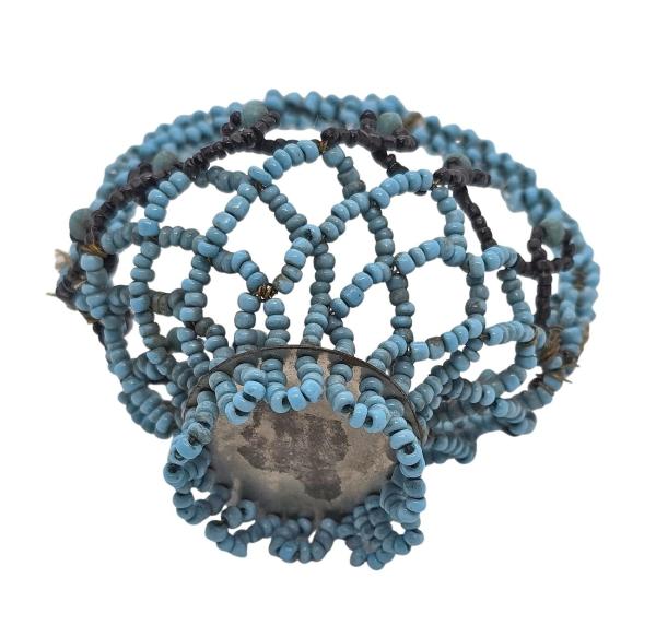 Antique beaded gablonz ornament, basket around 1930