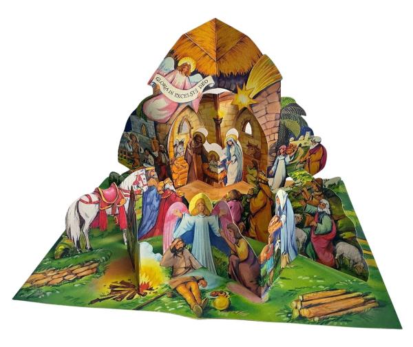 Cardboard Pop-up Nativity Scene around 70s