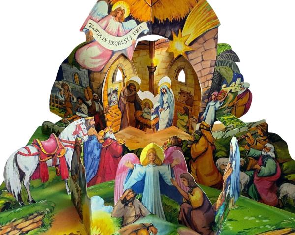 Cardboard Pop-up Nativity Scene around 70s