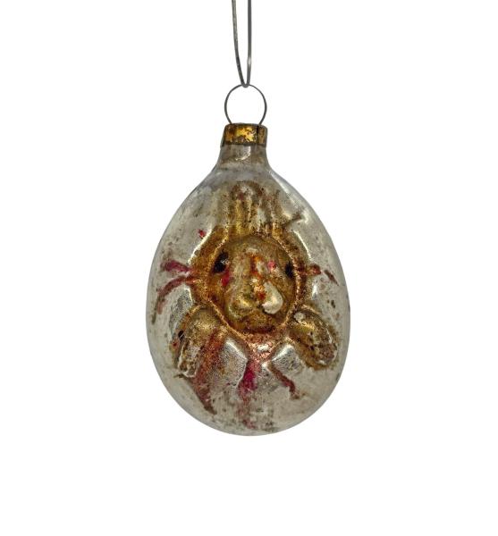 Antique art nouveau kugel, rabbit in the burrow around 1880/1890