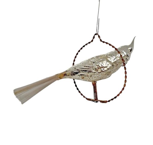 Antiker Christbaumschmuck, Lauscha Sittich im Ring um 1910