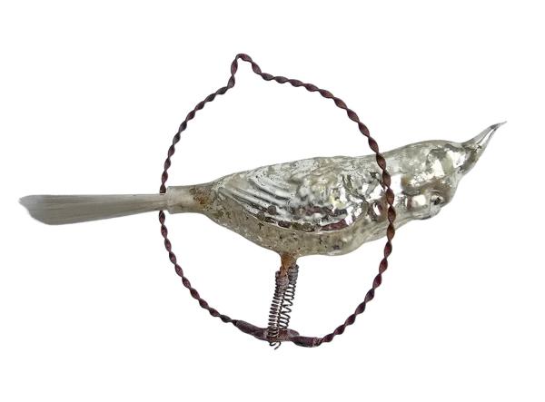 Antiker Christbaumschmuck, Lauscha Sittich im Ring um 1910
