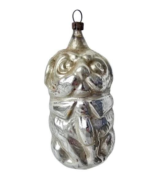 Antique dog with tie, lauscha around 1910