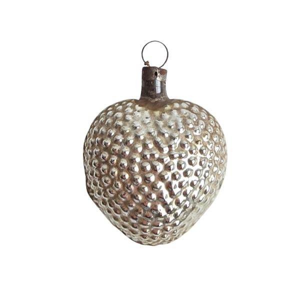 Antiker Christbaumschmuck, herzförmige Lauscha Kugel um 1930