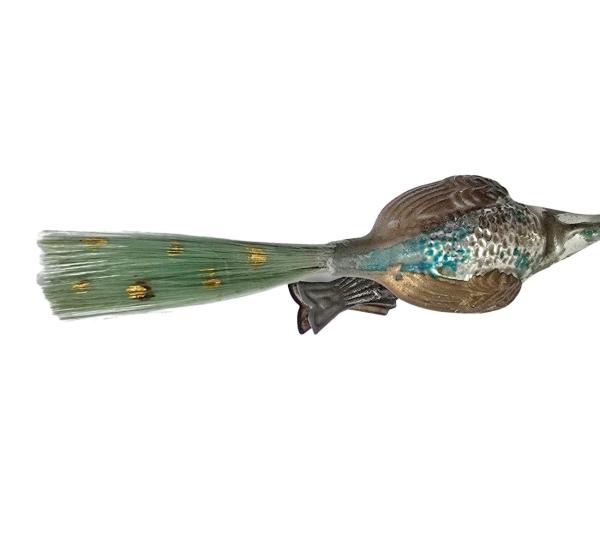 Antique Peacock / Bird on clip, Lauscha around 1920