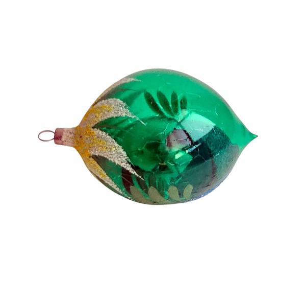 Antique Christmas tree decoration, indent diorama ball around 1950