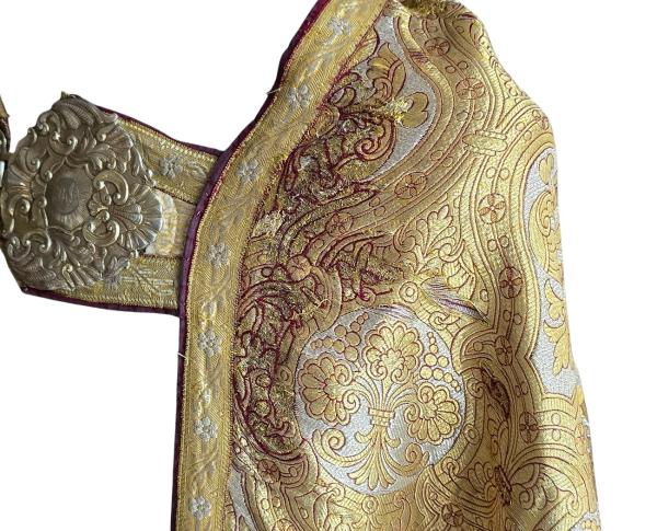 Golden cope - choir robe, chasuble, vespers robe, pluvial, vestments, dated 1897