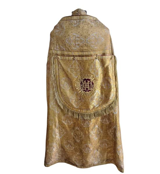 Golden cope - choir robe, chasuble, vespers robe, pluvial, vestments, dated 1897