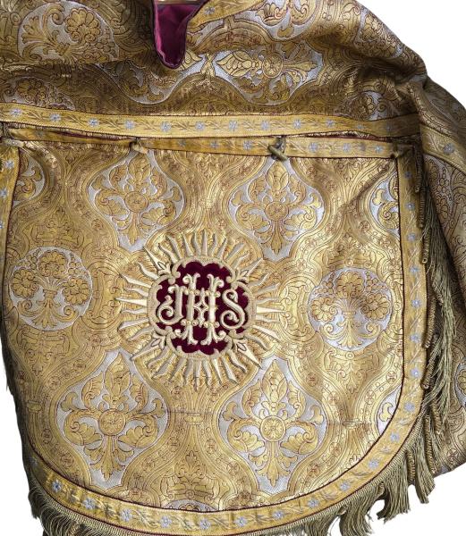 Golden cope - choir robe, chasuble, vespers robe, pluvial, vestments, dated 1897