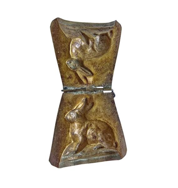 Antike Schokoladenform aus Kupfer, Hase / Osterhase, 19. Jahrhundert