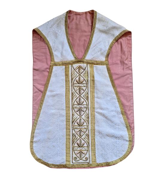 Antike weiße Kasel, Ornat, Messgewand, Vestment, Pluviale um 1900