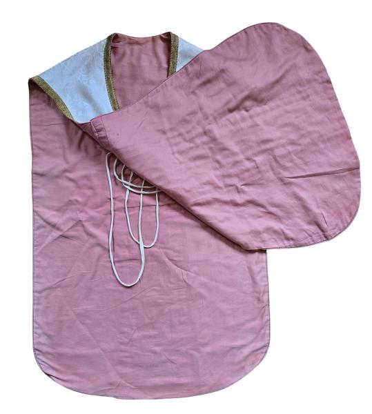 Antike weiße Kasel, Ornat, Messgewand, Vestment, Pluviale um 1900