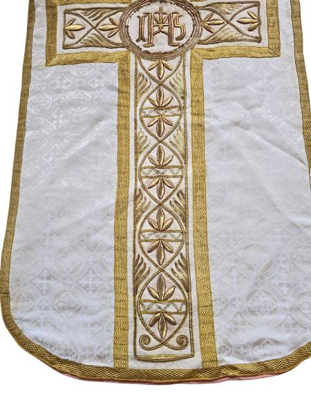 Antike weiße Kasel, Ornat, Messgewand, Vestment, Pluviale um 1900