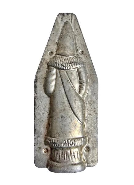 Antike Schokoladenform aus Metall, Nikolaus / Santa