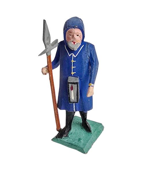 Antike Grulicher Krippenfigur / Nachtwächter um 1900 (7 cm)