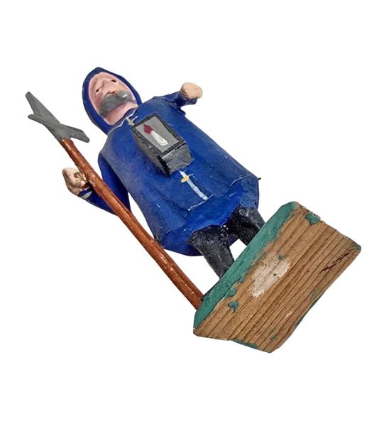 Antike Grulicher Krippenfigur / Nachtwächter um 1900 (7 cm)