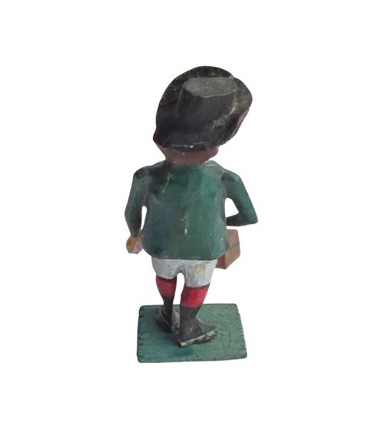 Antike Grulicher Krippenfigur / Gabenbringer mit Korb um 1900 (7 cm)