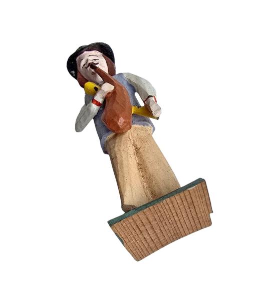 Antike Grulicher Krippenfigur / Musikant / Hirte um 1900 (7 cm)