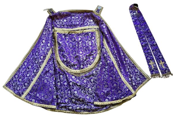 Lila Rauchmantel - Chormantel, Messgewand, Vespermantel, Pluviale, Ornat, um 1900