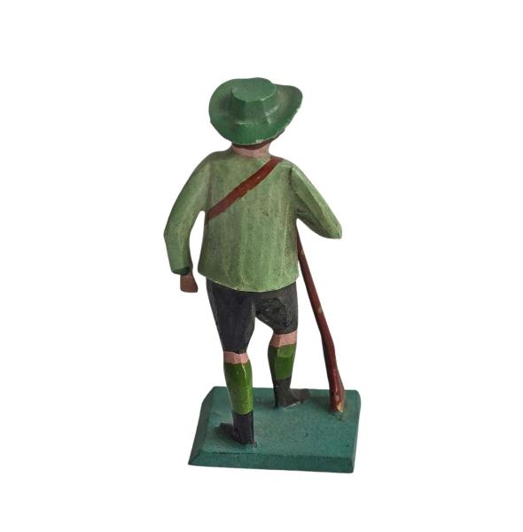 Antike Grulicher Krippenfigur / Jäger um 1900 (7 cm)