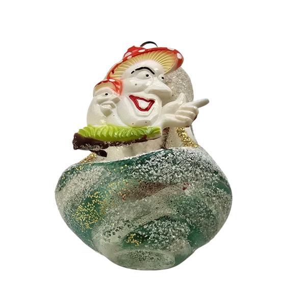 Antique Christmas tree decoration, diorama ball around 1950