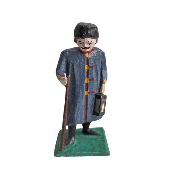 Antike Grulicher Krippenfigur / Nachtwächter um 1900 (7 cm)