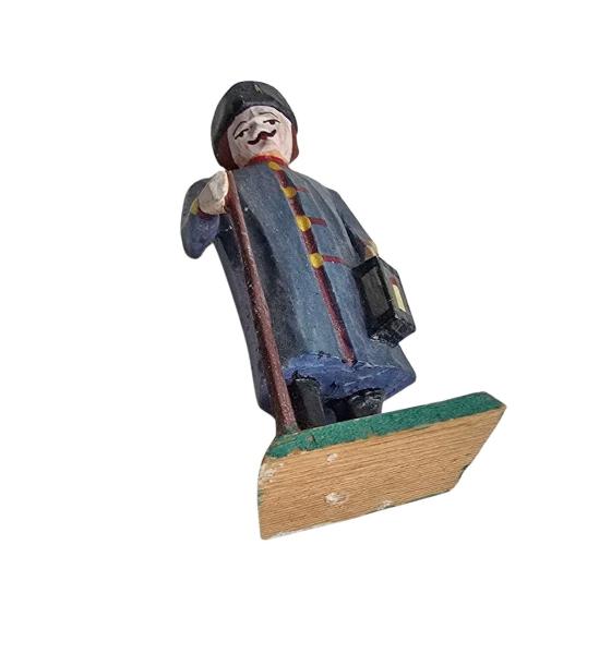 Antike Grulicher Krippenfigur / Nachtwächter um 1900 (7 cm)