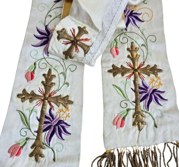 Antike Stola für Ornat, Messgewand, Vestment um 1900