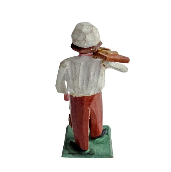Antike Grulicher Krippenfigur / Bäcker um 1900 (7 cm)