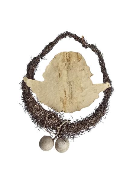 Antiker Christbaumschmuck, Tinselornament mit Engel Oblate um 1920