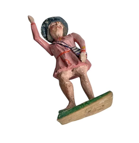 Antike Grulicher Krippenfigur / Hirte um 1900 (7 cm)