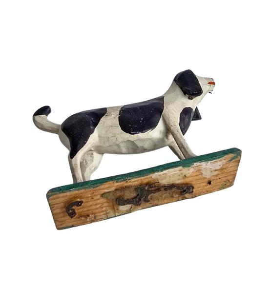 Antike Grulicher Krippenfigur, Hund um 1900