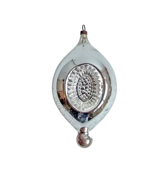 Art nouveau mercury glass kugel, indent kugel, Lauscha around 1910