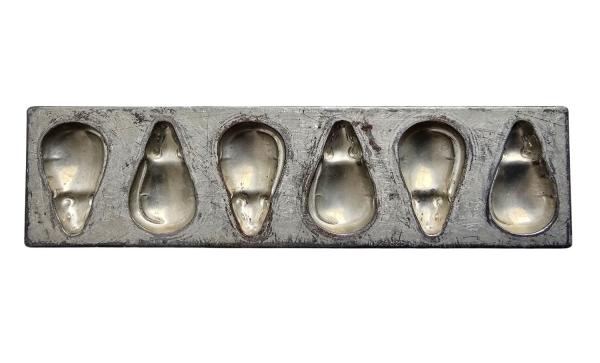 Antike Schokoladenform aus Metall, Mäuse, um 1920