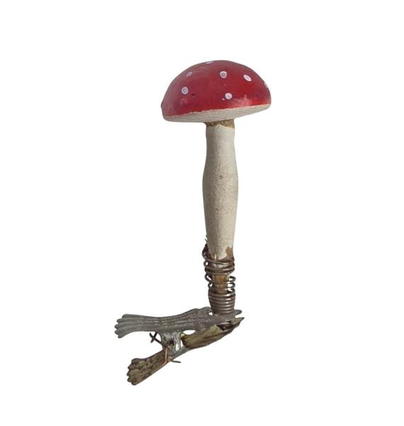 Spun cotton mushroom (Fly agaric) on clip, around 20s