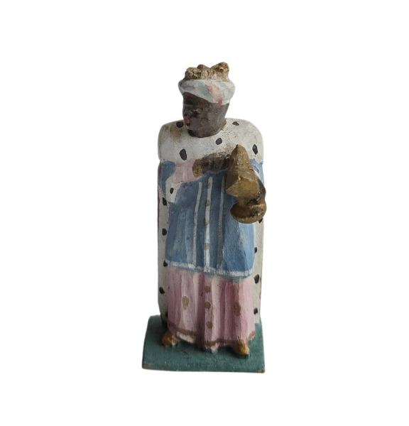 Antike Grulicher Krippenfigur / König Caspar um 1900 (7 cm)