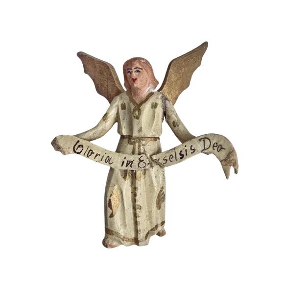 Antike Grulicher Krippenfigur / Verkündigungsengel, um 1900 (7 cm)