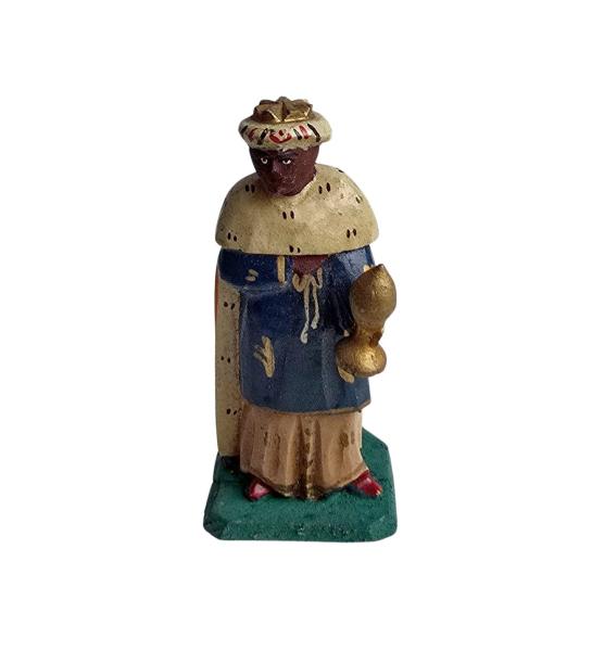 Antike Grulicher Krippenfigur / König Caspar um 1900 (7 cm)