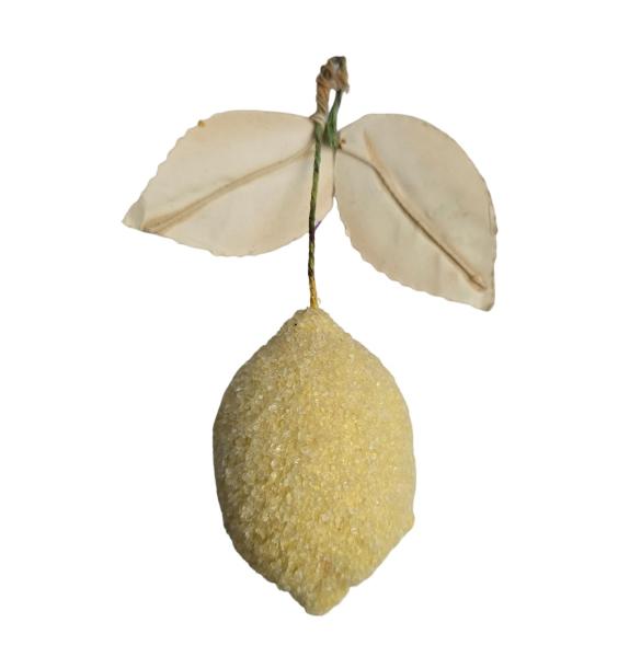 Antiker Christbaumschmcuk, Zitrone aus Watte,  um 1930