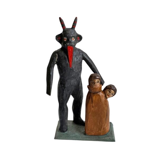 Grulich Devil / Krampus holding sack with children (10 cm)