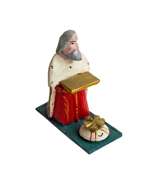 Antike Grulicher Krippenfigur / König Melchior um 1920  (7 cm)