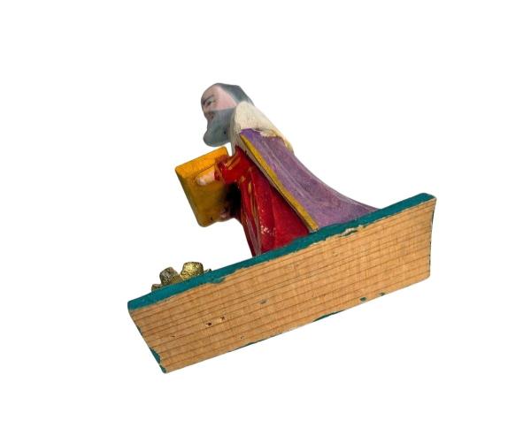 Antike Grulicher Krippenfigur / König Melchior um 1920  (7 cm)