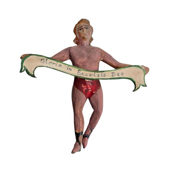 Antique grulich crib figurine, angel of annunciation, around 1900  (10 cm)